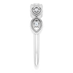 14K White Gold .07 CTW Natural Diamond Evil Eye Stackable Ring