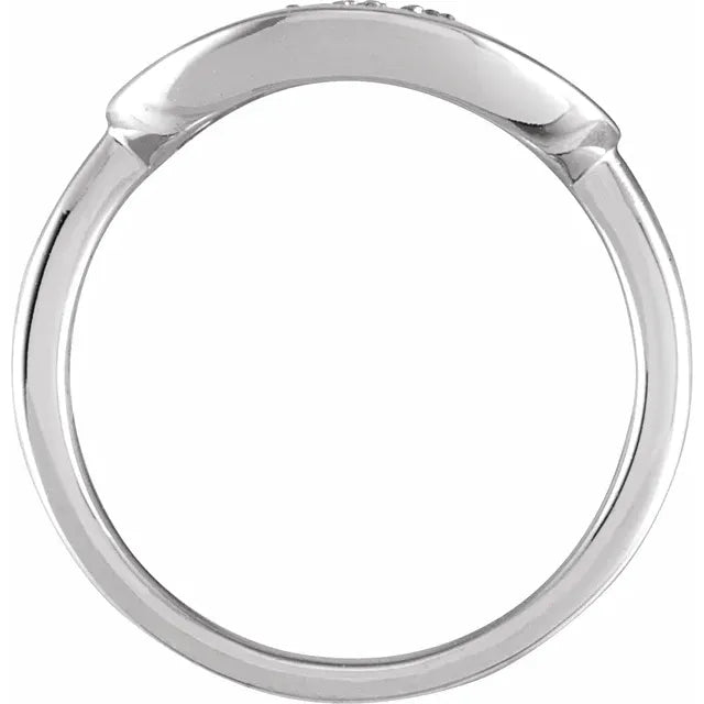 14K White Gold .07 CTW Natural Diamond Initial S Ring
