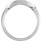 14K White Gold .07 CTW Natural Diamond Initial S Ring