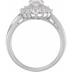 14K White Gold 7x5 mm Pear 5/8 CTW Diamond Semi-Set Engagement Ring