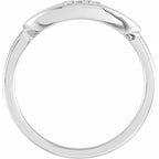 14K White Gold .08 CTW Natural Diamond Initial F Ring