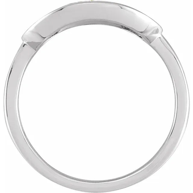 14K White Gold 1/8 CTW Natural Diamond Initial G Ring