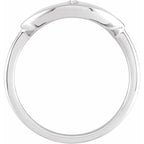 14K White Gold .04 CTW Natural Diamond Initial I Ring