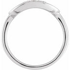 14K White Gold 1/10 CTW Natural Diamond Initial Q Ring