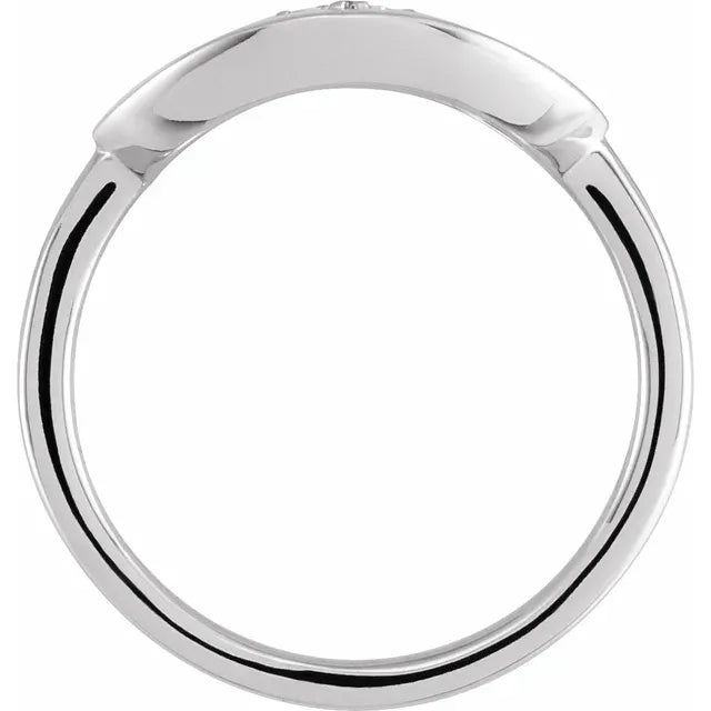 14K White Gold .06 CTW Natural Diamond Initial T Ring