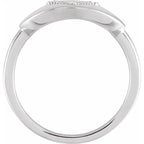 14K White Gold .08 CTW Natural Diamond Initial V Ring