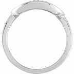 14K White Gold 1/10 CTW Natural Diamond Initial Z Ring