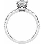 14K White Gold 5.8 mm Round 3/8 CTW Natural Diamond Semi-Set Engagement Ring