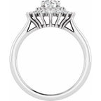 14K White Gold Round 1/2 CTW Natural Diamond Semi-Set Engagement Ring