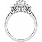 14K White Gold Round 5/8 CTW Natural Diamond Semi-Set Engagement Ring