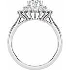 14K White Gold 5.8 mm Round 1/2 CTW Natural Diamond Semi-Set Engagement Ring