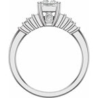 14K White Gold 5.5 mm Square 1/3 CTW Natural Diamond Semi-Set Engagement Ring