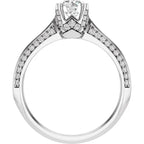 14K White Gold 5.8 mm Round 1/3 CTW Natural Diamond Semi-Set Engagement Ring