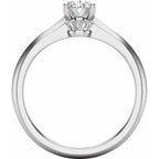 14K White Gold 7x5 mm Oval 1/10 CTW Natural Diamond Semi-Set Engagement Ring
