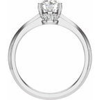 14K White Gold 5.8 mm Round .08 CTW Natural Diamond Semi-Set Engagement Ring