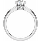 14K White Gold 4.9 mm Round .08 CTW Natural Diamond Semi-Set Engagement Ring