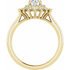 14K Yellow Gold 6.5 mm Round 5/8 CTW Natural Diamond Semi-Set Engagement Ring
