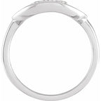 14K White Gold 1/10 CTW Natural Diamond Initial N Ring