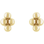 14K Yellow Gold Tiny Beaded Earrings