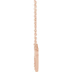 14K Rose Gold Round 1-Stone Interlocking Heart 18" Necklace