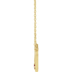14K Yellow Gold Round 1-Stone Interlocking Heart 18" Necklace