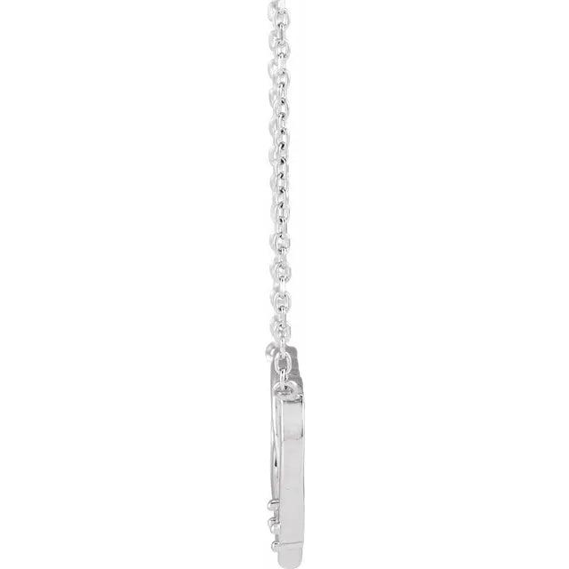 14K White Gold Round 1-Stone Interlocking Heart 18" Necklace