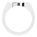 14K White Gold .03 CT Natural Diamond Love Ring