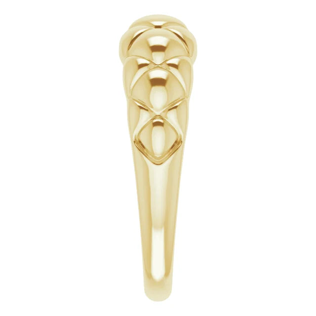 14K Yellow Gold Quilted Dome Ring