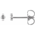 14K White Gold Tiny Beaded Earrings