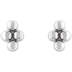 14K White Gold Tiny Beaded Earrings