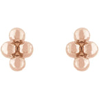 14K Rose Gold Tiny Beaded Earrings