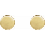 14K Yellow Gold 8 mm Engravable Disc Earrings