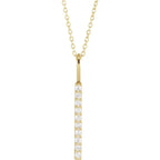 14K Yellow Gold 1/6 CTW Natural Diamond Vertical Bar 16-18" Necklace