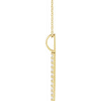 14K Yellow Gold 1/6 CTW Natural Diamond Vertical Bar 16-18" Necklace