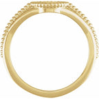 14K Yellow Gold Beaded Cameo Medallion Ring