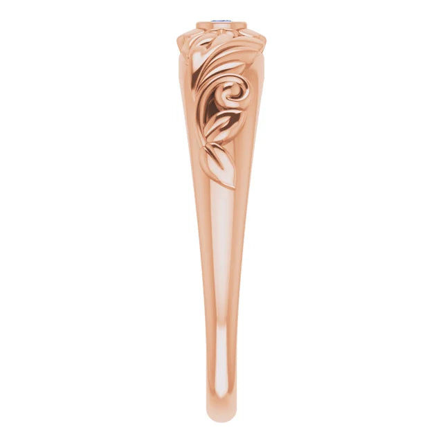 14K Rose Gold Natural Tanzanite Floral Ring