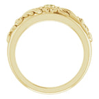14K Yellow Gold Natural Green Sapphire Floral Ring