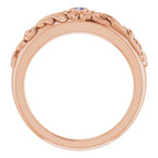 14K Rose Gold Natural Tanzanite Floral Ring