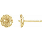 14K Yellow Gold Leaf Earring Mounting for Pearl