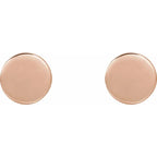 14K Rose Gold 8 mm Engravable Disc Earrings