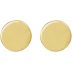 14K Yellow Gold 6.35 mm Engravable Disc Earrings