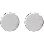 Sterling Silver 6.35 mm Engravable Disc Earrings