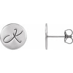 Sterling Silver 10 mm Engravable Disc Earrings