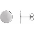 Sterling Silver 10 mm Engravable Disc Earrings