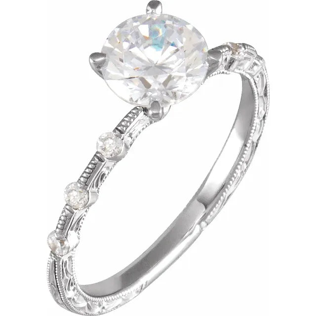 14K White Gold 1/5 CTW Natural Diamond Matching Band