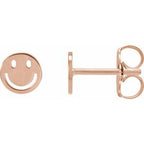 14K Rose Gold Smiley Face Earrings