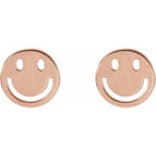 14K Rose Gold Smiley Face Earrings