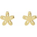 14K Yellow Gold Floral-Inspired Earrings