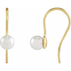 14K Yellow Gold Wire Earring Mounting for Pearl