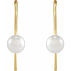 14K Yellow Gold Wire Earring Mounting for Pearl